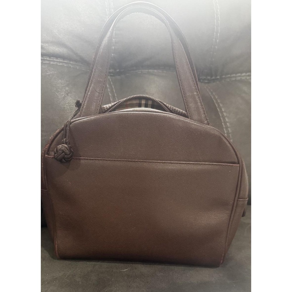 Vintage BURBERRY Hand bag Brown Leather & Suede Authentic Purse With COA - Picture 13 of 13